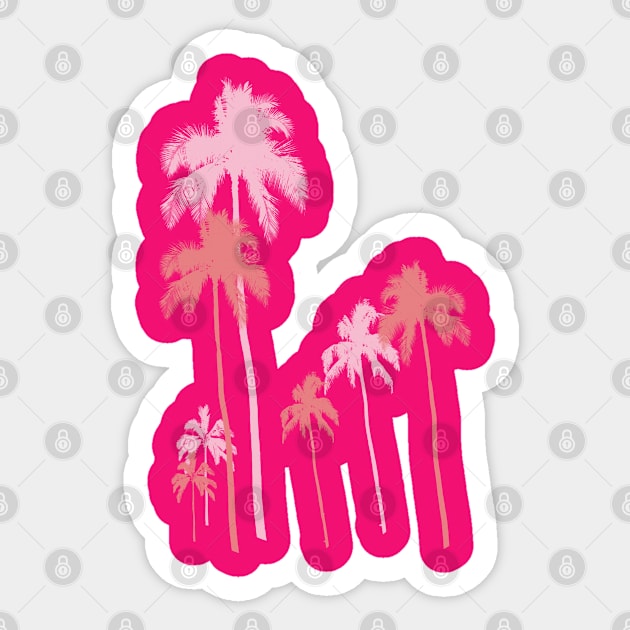 Pink Palms Palm Tree Design Palm Springs Palm Desert Palm Beach Lovers Sticker by SeaLAD